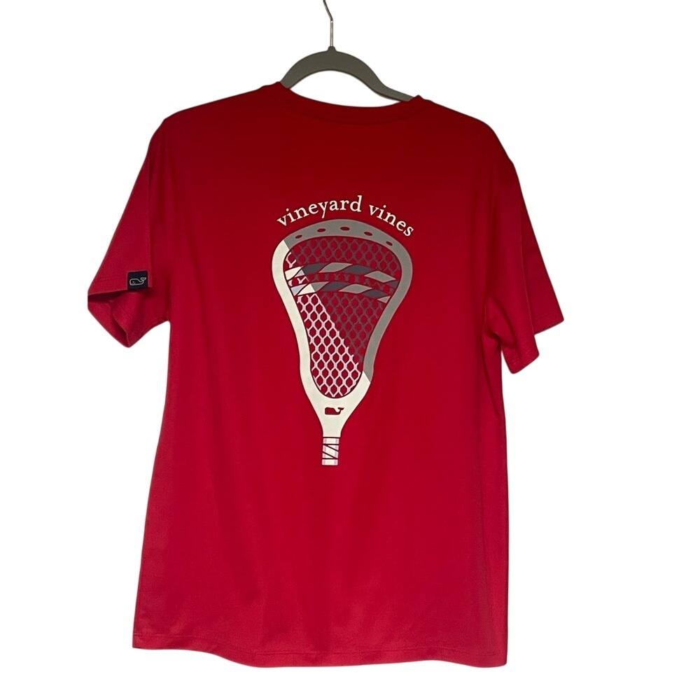 Vineyard Vines Lacrosse Performance Red Short Sleeve Tee Men's Small